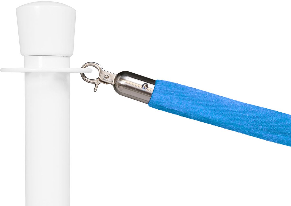   | Afzetkoord Velours | Geborsteld Chroom - Lichtblauw